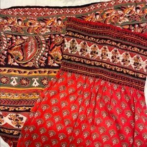 Bohemian Red and Multicolor Maxi Dress